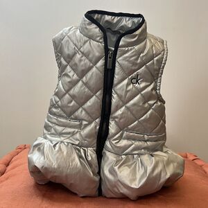 Calvin Klein Silver Quilted Puffer Vest - Size 24 Months
